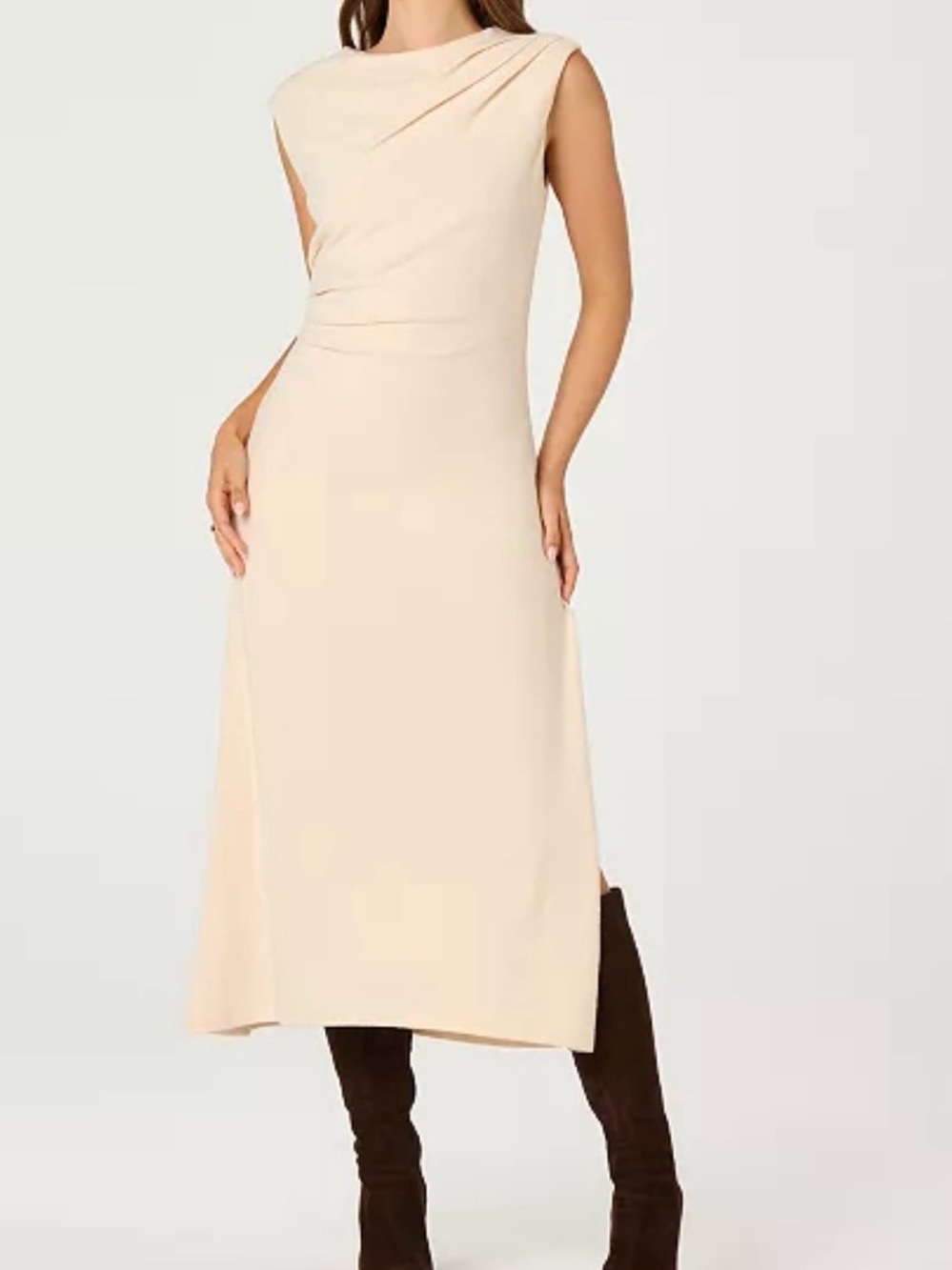 ASTR The Label Buttercream Draped Sleeveless Stretch Maxi Dress – NWT - Picture 7 of 10